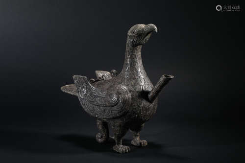 Han Dynasty Bronze Bird Head Pot
