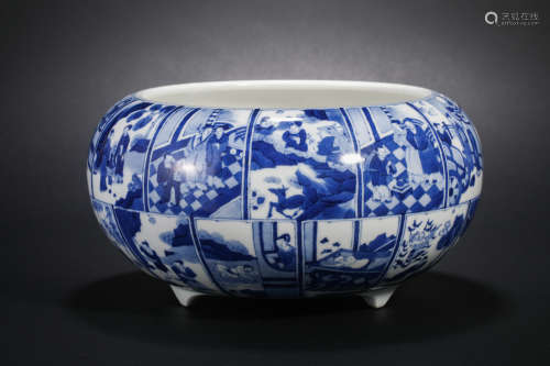 Ming Dynasty Blue and White Figure Jar