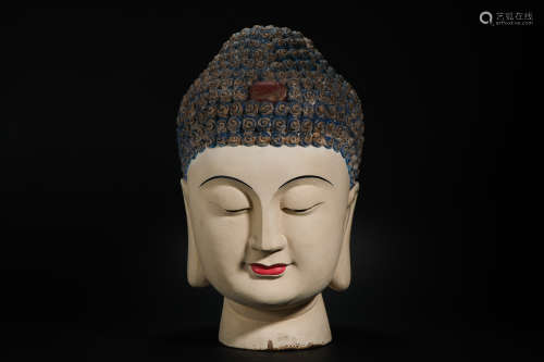 Ming Dynasty Wooden Buddha Head
