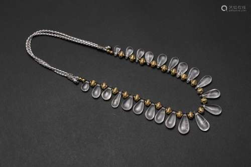 Liao Dynasty crystal drop necklace