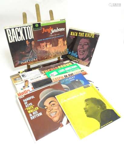 A collection of 20thC 33 rpm Vinyl records / LPs - Jazz , co...