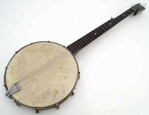 Musical Instruments: Early to mid 20thC Banjo. Having an ope...