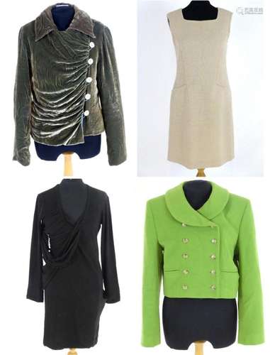 Vintage c Ladies clothing to include a green wool and cashme...