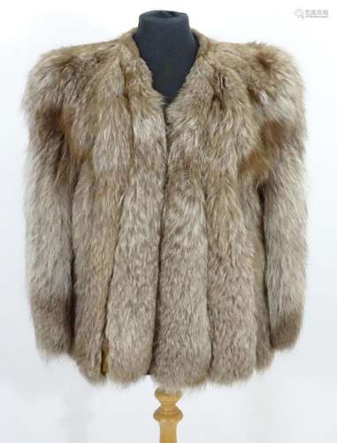 Vintage c A vintage short length silver fox fur coat, chest ...