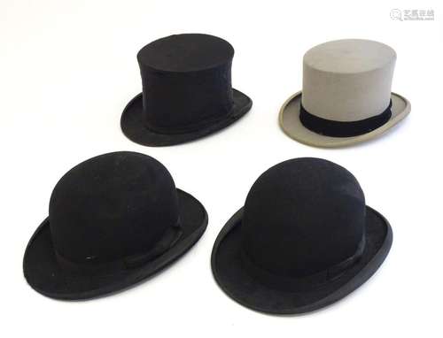 Vintage fashion accessories : Four assorted hats comprising ...