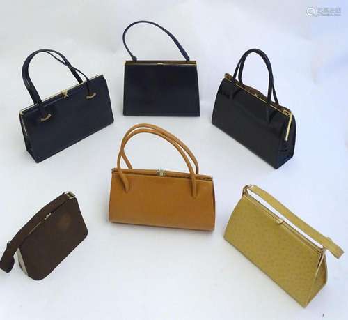 Vintage fashion accessories : Six mid to late 20thC handbags...