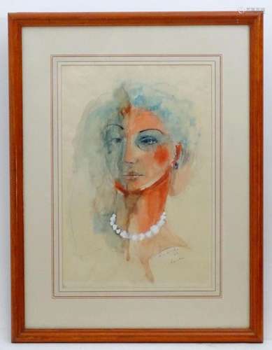 Ricardo, 20th century, Watercolour and ink, A portrait of a ...