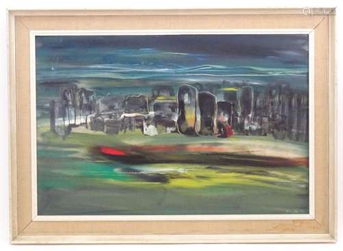 Beryl Maile, 20th century, Oil on paper, Sacsayhuaman I, A s...