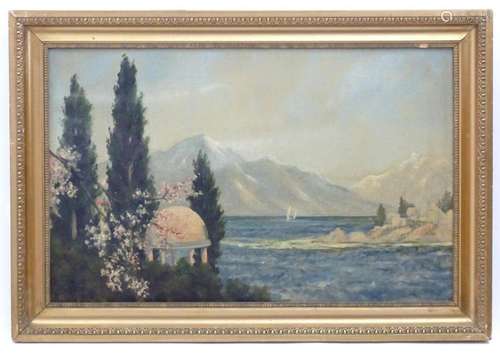 19th century, Continental School, Oil on canvas, A coastal s...