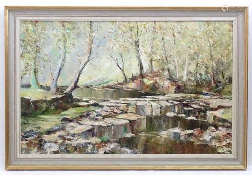 K. P. Johnson, 20th century, Oil on canvas, Springtime on th...