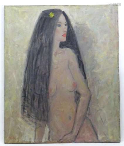 Nicky, 20th century, Oil on canvas, A portrait of a female n...