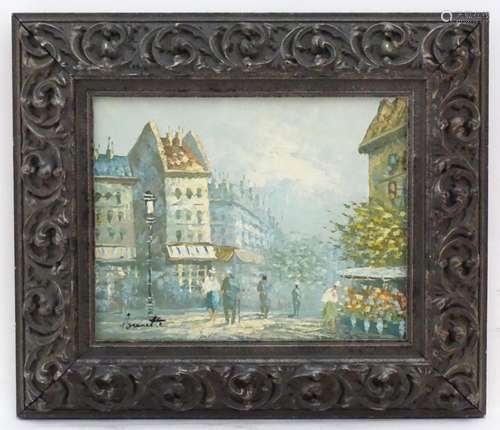 Manner of Caroline Burnett, Oil on canvas, A Parisian street...