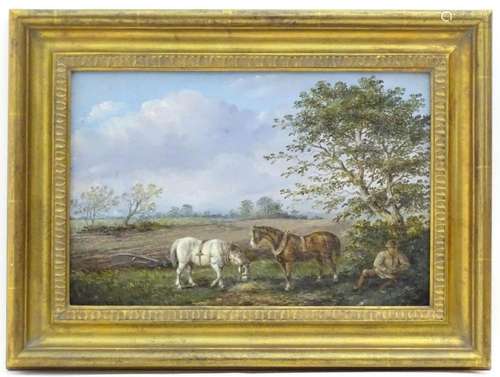 19th century, English School, Oil on board, The Field Worker...