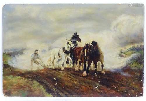 19th century, English School, Oil on board, The Passing Trai...