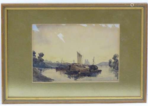 Manner of Peter de Wint (1784-1849), Watercolour, Moored fis...