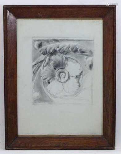 Nora Hooton, 19th century, Charcoal on paper, A study of an ...