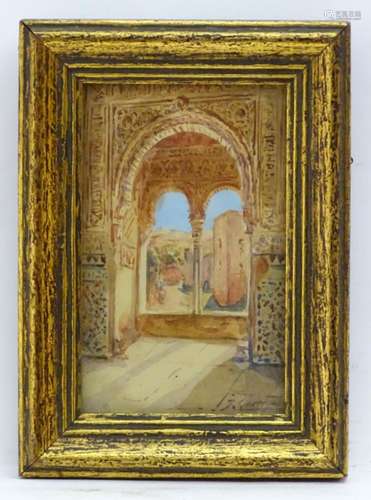 Jose Garrigues Motos, 19th century, Watercolour, In the Alha...