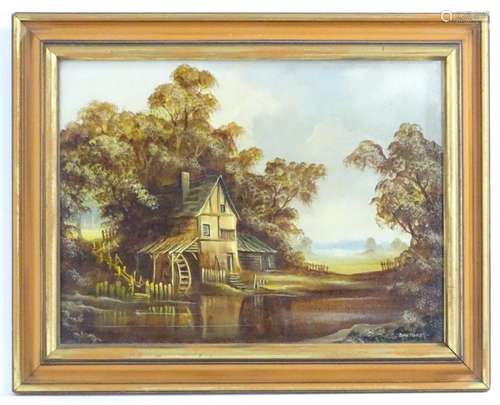 John Hooley, 20th century, Oil on canvas, A landscape scene ...