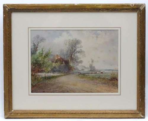 Arthur Willett, 19th century, Watercolour, A country landsca...