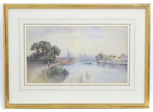 A. Allan, 20th century, Watercolour, The Thames at Marlow, A...