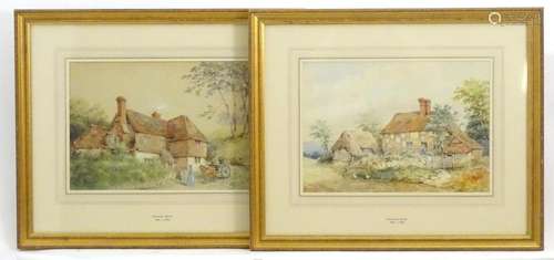 Cheverton White (1830-c.1905), Watercolours, A pair of cotta...