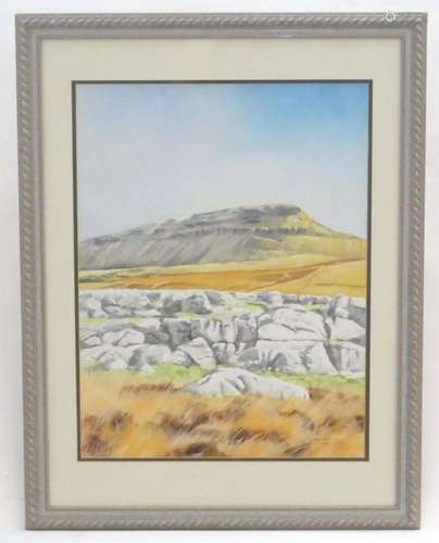 Brian Halton, 20th century, Pastel, Penyghent From Brackenbo...