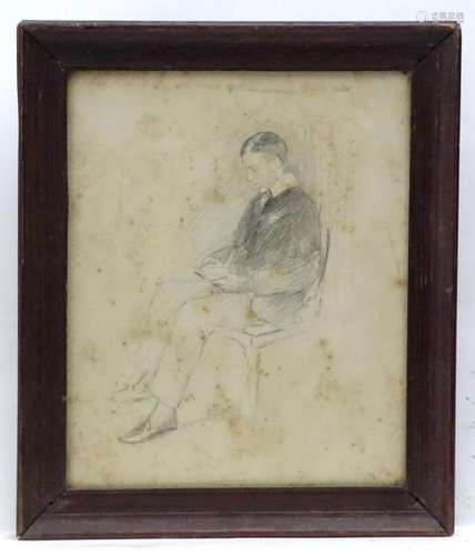 Early 20th century, English School, Pencil, A portrait of a ...