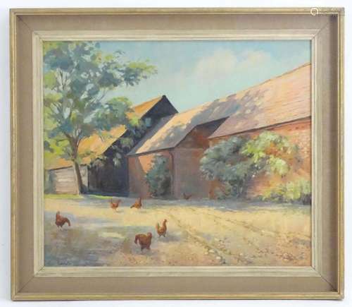 Roger Remington, 20th century, Oil on board, A Barn in Surre...