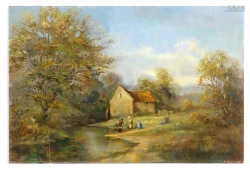 M. J. Rendell, 20th century, Oil on board, A summer landscap...