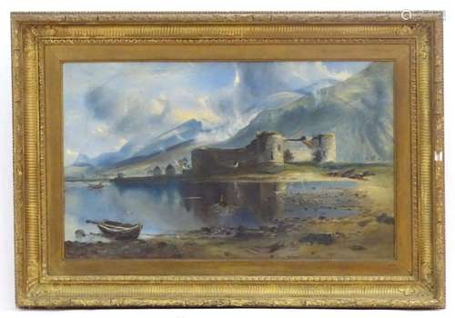 19th century, Continental School, Oil on canvas, A lakeside ...