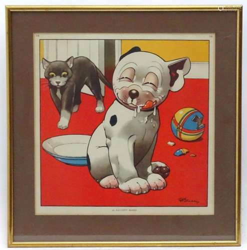 George Ernest Studdy (1874- 1948), Colour print, Naughty Bon...