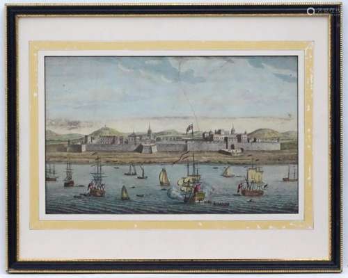 Jan Van Ryne, 18th century, Hand coloured etching, Fort St. ...