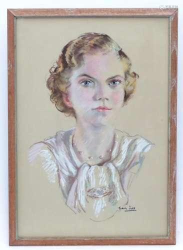 Natalie Field (1898-1977), Pastel, A portrait of a young lad...