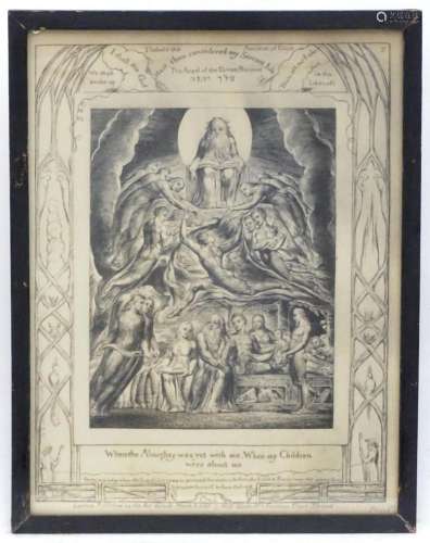 William Blake (1757-1827), Engraving, Satan Before the Thron...