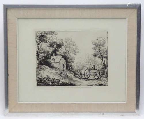 After Thomas Gainsborough (1727?1788), Etching, A wooded lan...