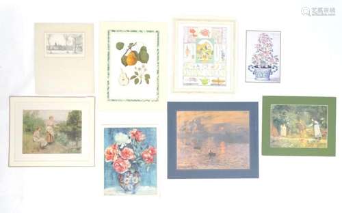 A folder of eight mounted prints comprising Monet's vie...