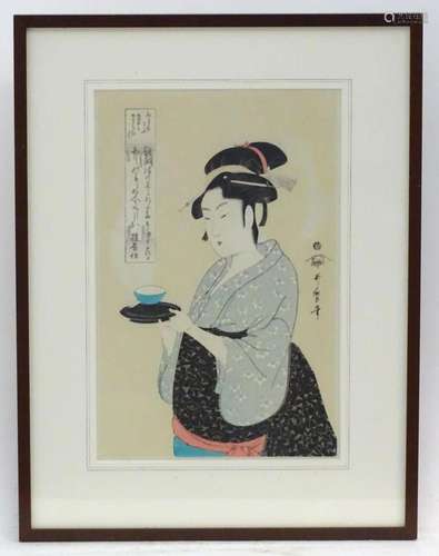 After Kitigawa Utamaro (c. 1754-1806), Japanese School, Colo...