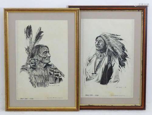 After Bob Dale (1927-2015), Western Art prints, A pair of sk...