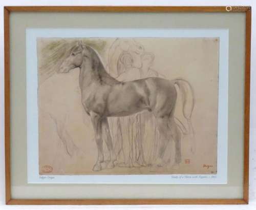 After Edgar Degas (1834-1917), Print, Study of a Horse with ...