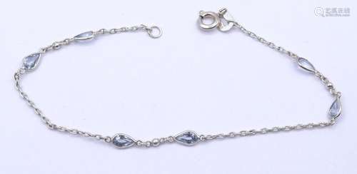 Silber Armband mit hellblauen Edelsteinen,Sterling Silber 0....