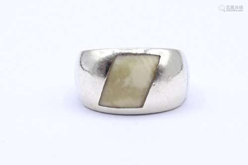 Silber Ring mit Bein Einlage,Silber gepr. 9,9 g., RG 55