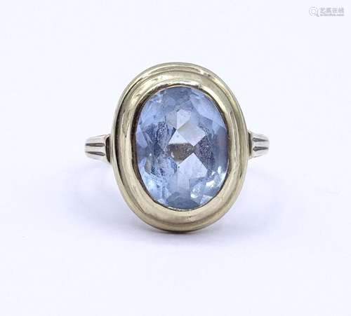 Alter Goldring 0.333 mit Blautopas, 4,1 g.