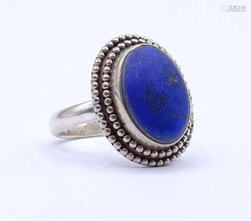 Silber Ring mit Lapislazuli Cabochon,Sterling Silber 0.925