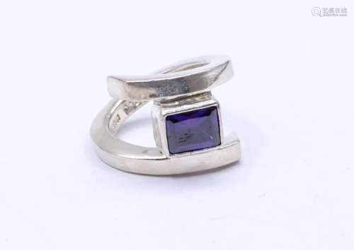 Silber Ring mit einen violetten Farbstein,Mexico,Silber 950