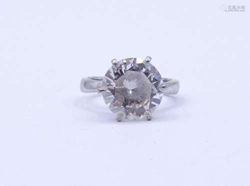 Silber Ring mit einen rund facc.klaren Stein,Sterling Silber...