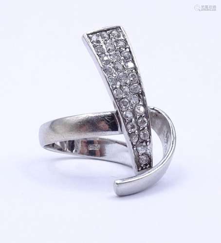 Silber Ring mit rund facc.klaren Steinen,Sterling Silber 0.9...