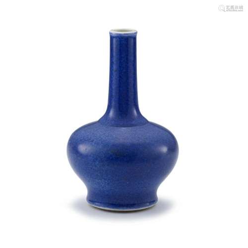 A Chinese stippled blue vase, Qing Dynasty, 19th century