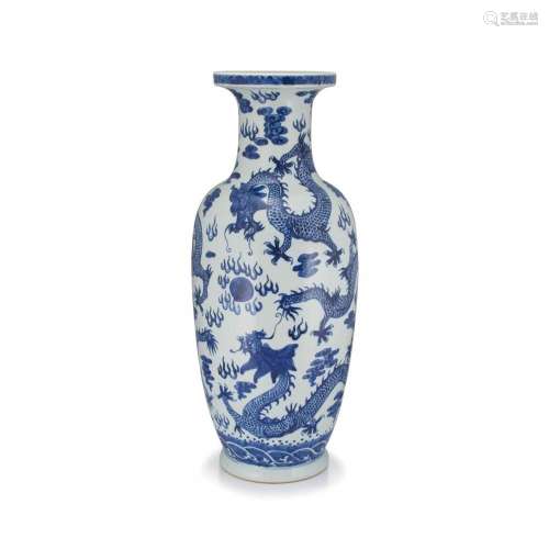 A Chinese blue and white vase, second quarter 20th century