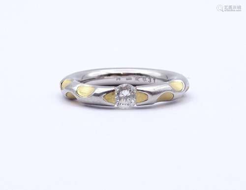 Platin Ring 0.950 mit Diamant 0,31 ct., bicolor, 8,0 g.