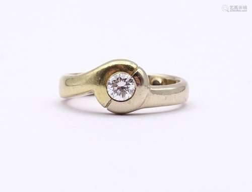 750er GG Ring mit Brillant ca.0,25 ct.